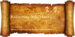 Kalocsay Vénusz névjegykártya